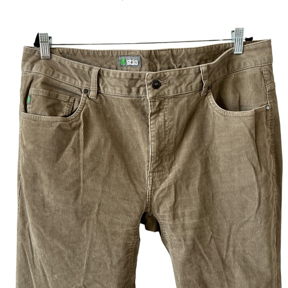 STIO MENS RIVET CORD PANTS 38R ORGANIC STRETCH COTTON STRAIGHT LEG CLASSIC FIT - Picture 3 of 11